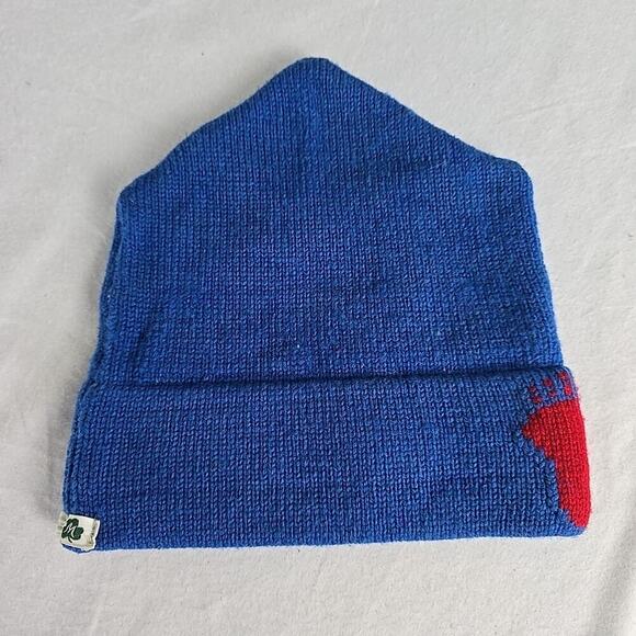 Vermont VT Stowe Moriarty VTG Handmade Hat Ski Beanie 100% Wool Blue Outdoor - Picture 2 of 7